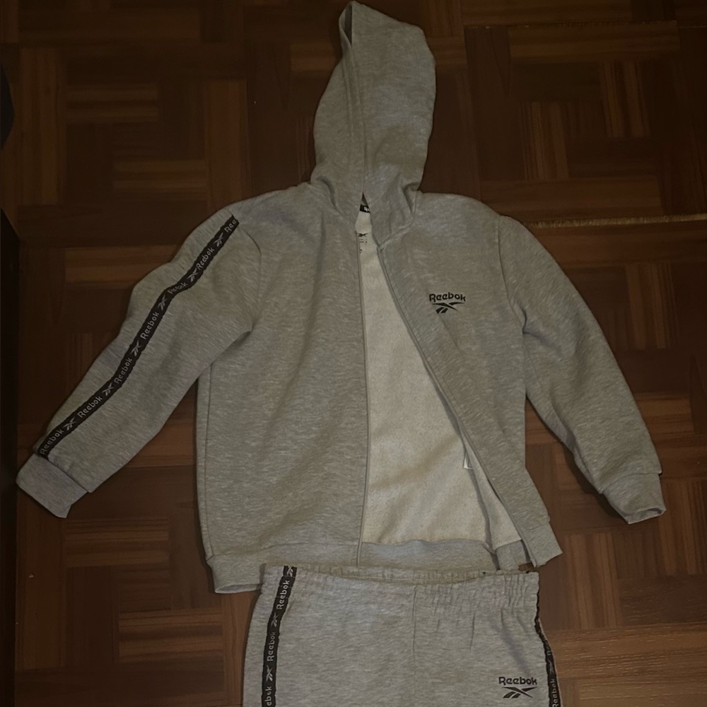 Reebok Grey Kids' Logo Track Jacket and Joggers Set